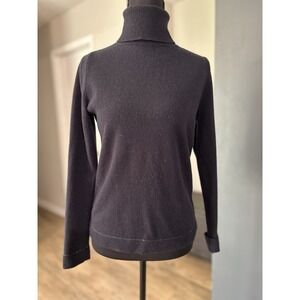 Lafayette 148 Black 100% Cashmere Turtleneck Sweater Women's Size Petite
